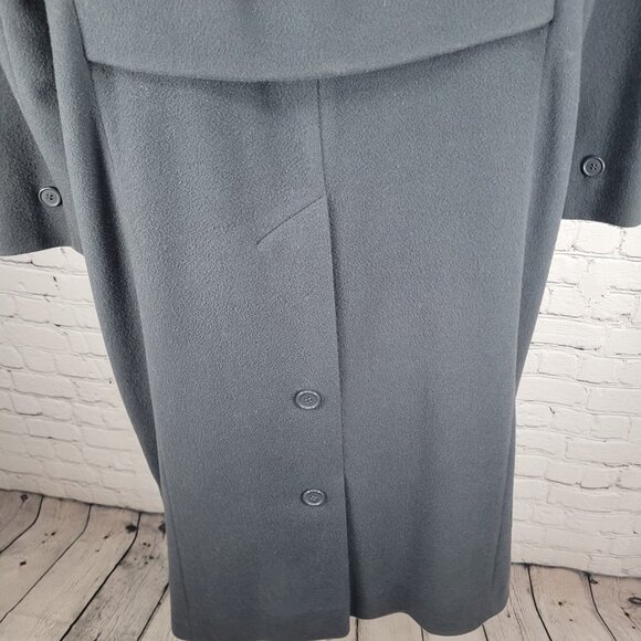 VTG Glenbrooke Grey Pure New Wool Double Breasted Pockets Lined Pea Coat USA 10 - Picture 13 of 16